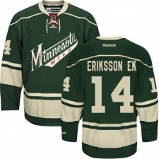Women's Reebok Minnesota Wild #14 Joel Eriksson Ek Premier Green Third NHL Jersey