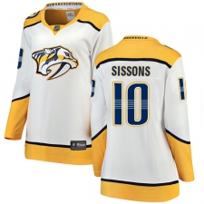 Women's Nashville Predators #10 Colton Sissons Fanatics Branded White Away Breakaway NHL Jersey