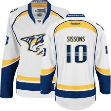 Women's Reebok Nashville Predators #10 Colton Sissons Authentic White Away NHL Jersey