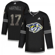Men's Adidas Nashville Predators #17 Scott Hartnell Black Authentic Classic Stitched NHL Jersey