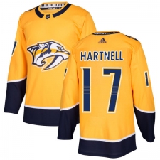 Men's Adidas Nashville Predators #17 Scott Hartnell Premier Gold Home NHL Jersey