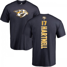 NHL Adidas Nashville Predators #17 Scott Hartnell Navy Blue Backer T-Shirt
