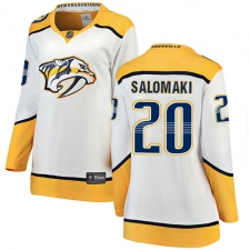 Women's Nashville Predators #20 Miikka Salomaki Fanatics Branded White Away Breakaway NHL Jersey