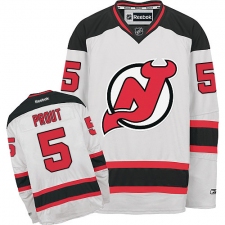 Men's Reebok New Jersey Devils #5 Dalton Prout Authentic White Away NHL Jersey