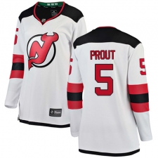 Women's New Jersey Devils #5 Dalton Prout Fanatics Branded White Away Breakaway NHL Jersey