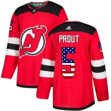 Youth Adidas New Jersey Devils #5 Dalton Prout Authentic Red USA Flag Fashion NHL Jersey