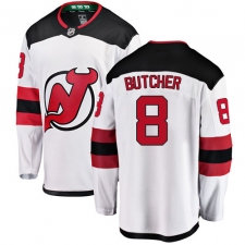 Men's New Jersey Devils #8 Will Butcher Fanatics Branded White Away Breakaway NHL Jersey
