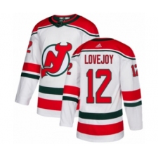 Men's Adidas New Jersey Devils #12 Ben Lovejoy Authentic White Alternate NHL Jersey