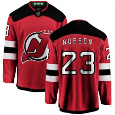 Men's New Jersey Devils #23 Stefan Noesen Fanatics Branded Red Home Breakaway NHL Jersey