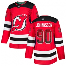 Men's Adidas New Jersey Devils #90 Marcus Johansson Authentic Red Drift Fashion NHL Jersey