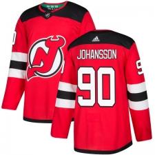 Men's Adidas New Jersey Devils #90 Marcus Johansson Authentic Red Home NHL Jersey