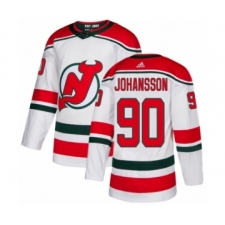 Men's Adidas New Jersey Devils #90 Marcus Johansson Authentic White Alternate NHL Jersey