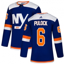 Men's Adidas New York Islanders #6 Ryan Pulock Premier Blue Alternate NHL Jersey