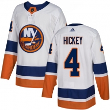 Men's Adidas New York Islanders #4 Thomas Hickey Authentic White Away NHL Jersey