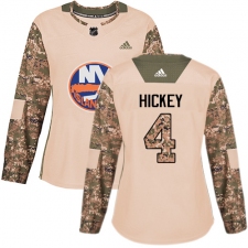 Women's Adidas New York Islanders #4 Thomas Hickey Authentic Camo Veterans Day Practice NHL Jersey