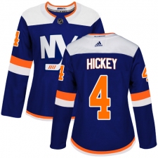 Women's Adidas New York Islanders #4 Thomas Hickey Premier Blue Alternate NHL Jersey