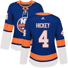 Women's Adidas New York Islanders #4 Thomas Hickey Premier Royal Blue Home NHL Jersey