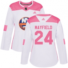 Women's Adidas New York Islanders #24 Scott Mayfield Authentic White Pink Fashion NHL Jersey