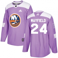 Youth Adidas New York Islanders #24 Scott Mayfield Authentic Purple Fights Cancer Practice NHL Jersey