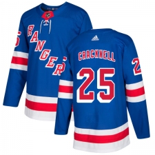 Men's Adidas New York Rangers #25 Adam Cracknell Authentic Royal Blue Home NHL Jersey