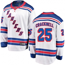 Men's New York Rangers #25 Adam Cracknell Fanatics Branded White Away Breakaway NHL Jersey
