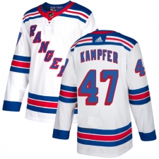 Women's Adidas New York Rangers #47 Steven Kampfer Authentic White Away NHL Jersey