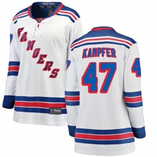 Women's New York Rangers #47 Steven Kampfer Fanatics Branded White Away Breakaway NHL Jersey