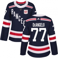 Women's Adidas New York Rangers #77 Anthony DeAngelo Authentic Navy Blue 2018 Winter Classic NHL Jersey