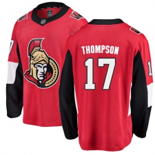 Men's Ottawa Senators #17 Nate Thompson Fanatics Branded Red Home Breakaway NHL Jersey