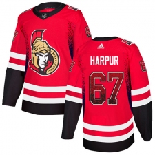 Men's Adidas Ottawa Senators #67 Ben Harpur Authentic Red Drift Fashion NHL Jersey