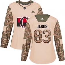 Women's Adidas Ottawa Senators #83 Christian Jaros Authentic Camo Veterans Day Practice NHL Jersey