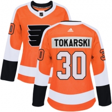 Women's Adidas Philadelphia Flyers #30 Dustin Tokarski Authentic Orange Home NHL Jersey