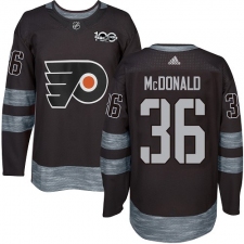 Men's Adidas Philadelphia Flyers #36 Colin McDonald Authentic Black 1917-2017 100th Anniversary NHL Jersey