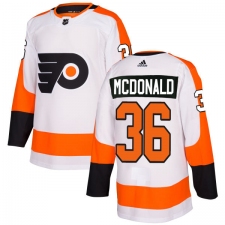 Men's Adidas Philadelphia Flyers #36 Colin McDonald Authentic White Away NHL Jersey