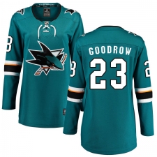Women's San Jose Sharks #23 Barclay Goodrow Fanatics Branded Teal Green Home Breakaway NHL Jersey