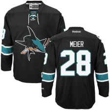 Men's Reebok San Jose Sharks #28 Timo Meier Premier Black Third NHL Jersey