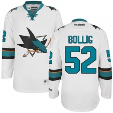 Women's Reebok San Jose Sharks #52 Brandon Bollig Authentic White Away NHL Jersey