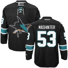 Women's Reebok San Jose Sharks #53 Brandon Mashinter Authentic Black Third NHL Jersey
