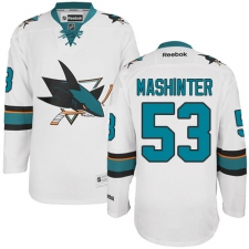 Women's Reebok San Jose Sharks #53 Brandon Mashinter Authentic White Away NHL Jersey