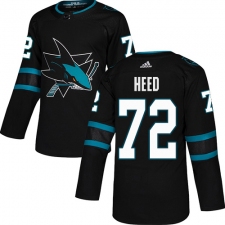 Men's Adidas San Jose Sharks #72 Tim Heed Premier Black Alternate NHL Jersey
