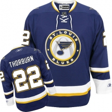 Men's Reebok St. Louis Blues #22 Chris Thorburn Authentic Navy Blue Third NHL Jersey