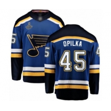 Men's St. Louis Blues #45 Luke Opilka Fanatics Branded Royal Blue Home Breakaway 2019 Stanley Cup Champions Hockey Jersey