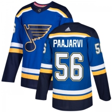 Men's Adidas St. Louis Blues #56 Magnus Paajarvi Authentic Royal Blue Home NHL Jersey