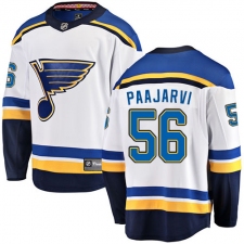 Men's St. Louis Blues #56 Magnus Paajarvi Fanatics Branded White Away Breakaway NHL Jersey