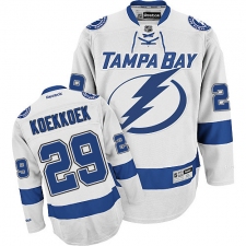 Women's Reebok Tampa Bay Lightning #29 Slater Koekkoek Authentic White Away NHL Jersey