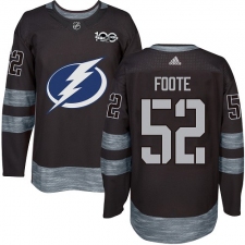 Men's Adidas Tampa Bay Lightning #52 Callan Foote Authentic Black 1917-2017 100th Anniversary NHL Jersey