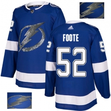Men's Adidas Tampa Bay Lightning #52 Callan Foote Authentic Royal Blue Fashion Gold NHL Jersey