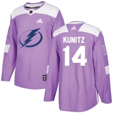 Youth Adidas Tampa Bay Lightning #14 Chris Kunitz Authentic Purple Fights Cancer Practice NHL Jersey