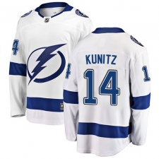Youth Tampa Bay Lightning #14 Chris Kunitz Fanatics Branded White Away Breakaway NHL Jersey