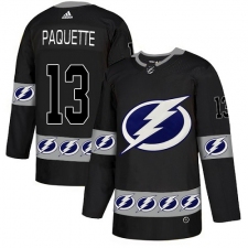Men's Adidas Tampa Bay Lightning #13 Cedric Paquette Authentic Black Team Logo Fashion NHL Jersey